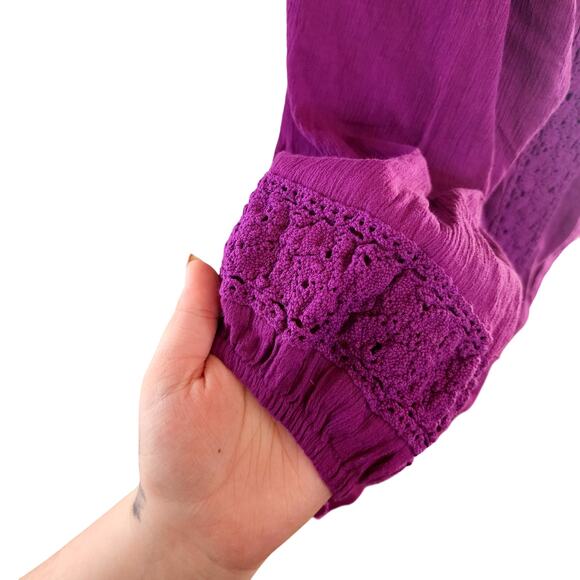 Lane Bryant Purple Wide Neck Lace Accents Dress Plus Size 22/24 - Picture 4 of 5